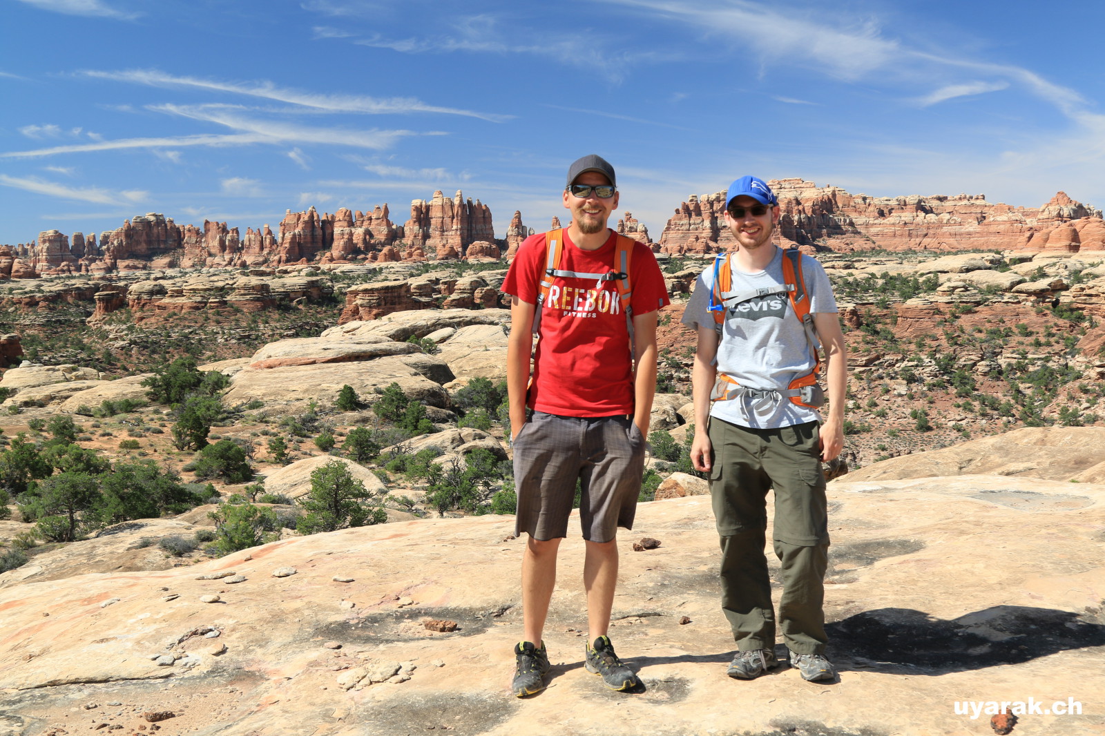 Im Hintergrund: The Needles, Canyonlands National Park, Utah