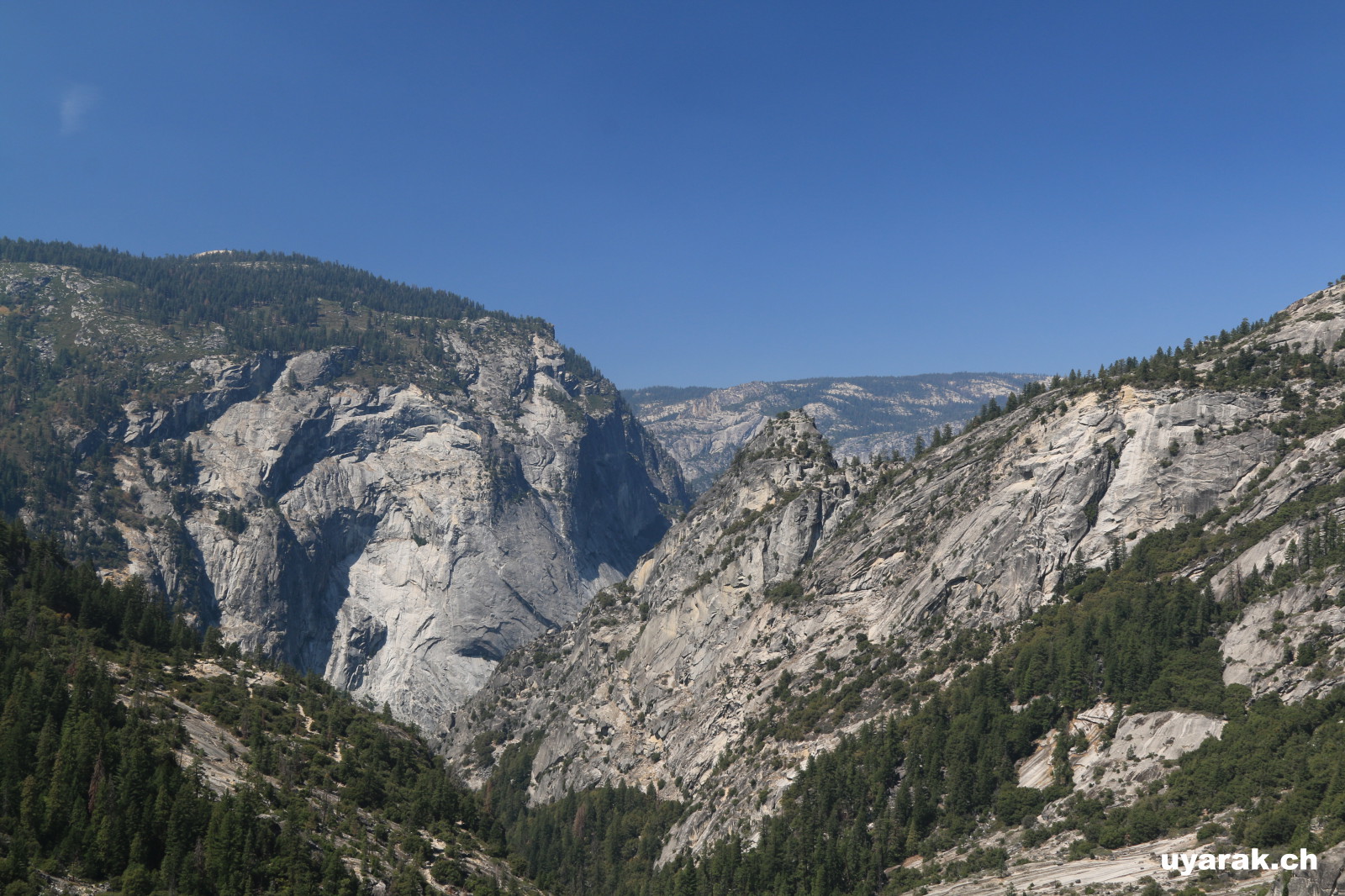 Blick vom John Muir Trail zurück Richtung Yosemite Valley, Yosemite National Park