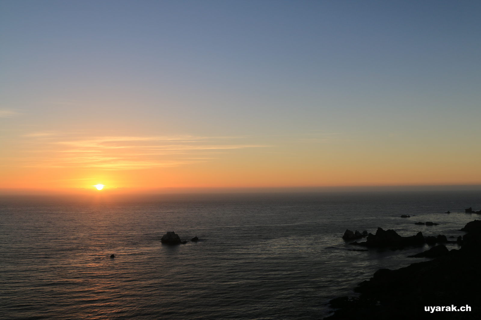 Sonnenuntergang bei La Bufadora, Baja California, Mexiko