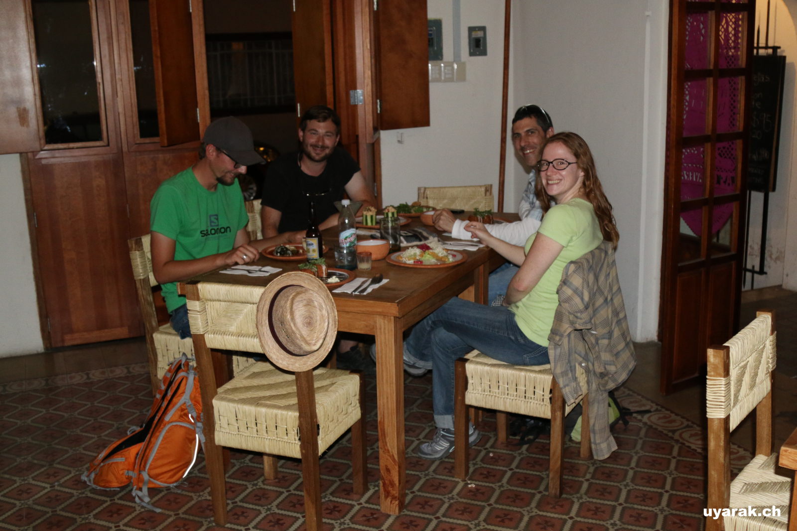 Nachtessen mit Yan, Mel und Daniel, Oaxaca de Juárez