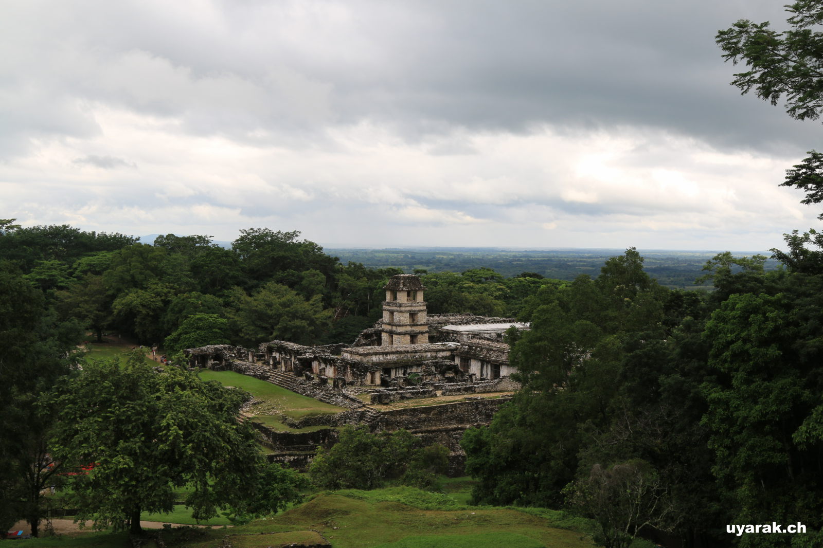Blick über Palenque, Chiapas, Mexiko
