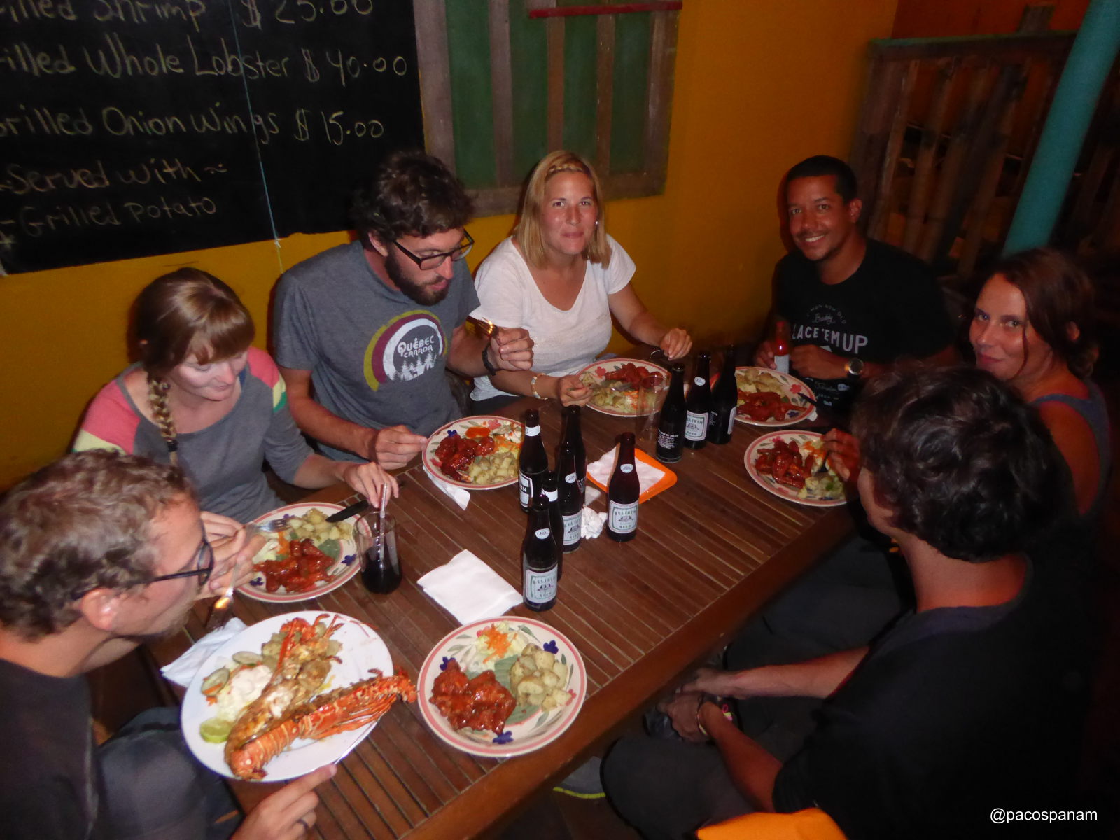 Abendessen im Swinging Armadillo, Hopkins, Belize