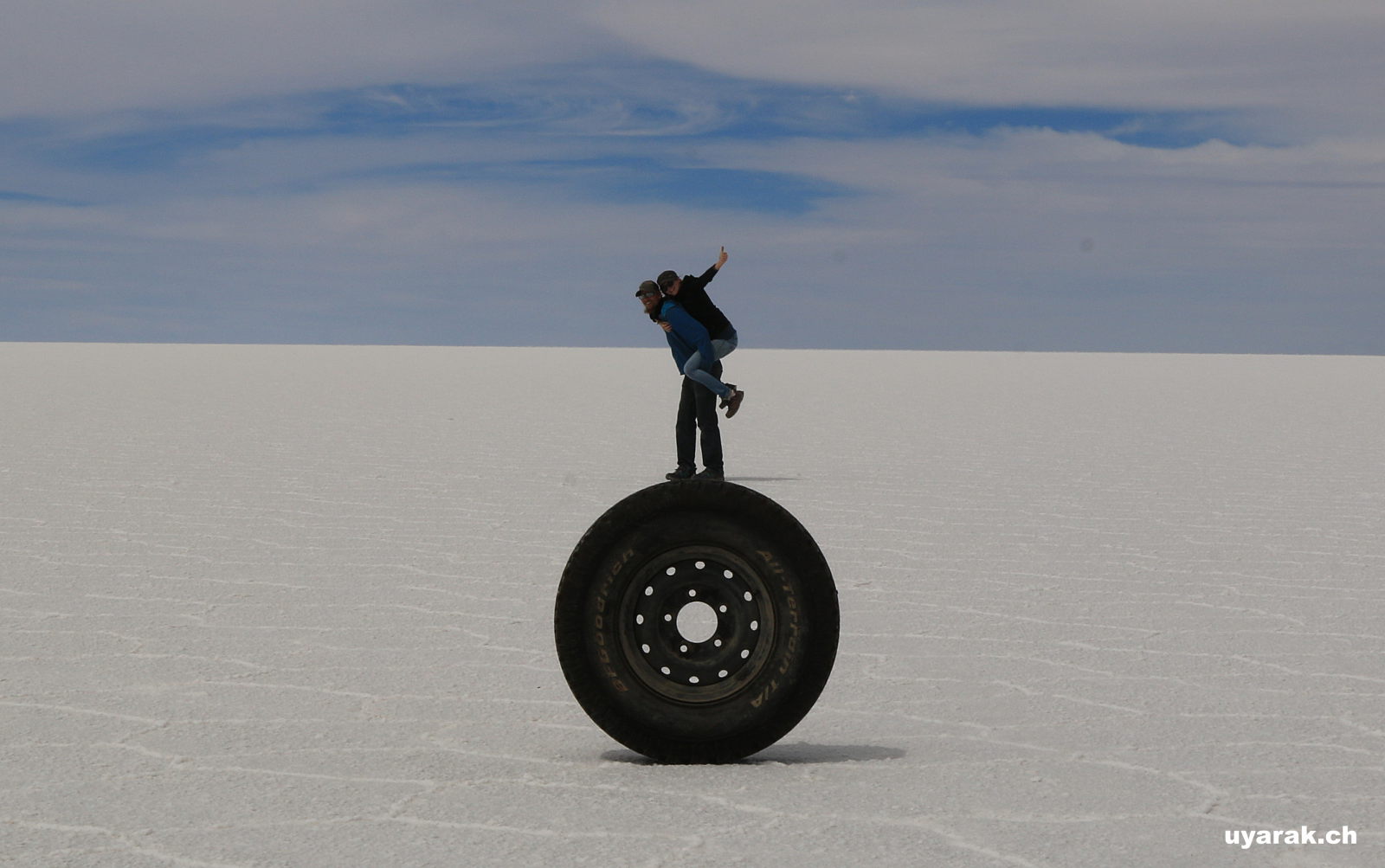 Auf der Salar de Uyuni, Bolivien