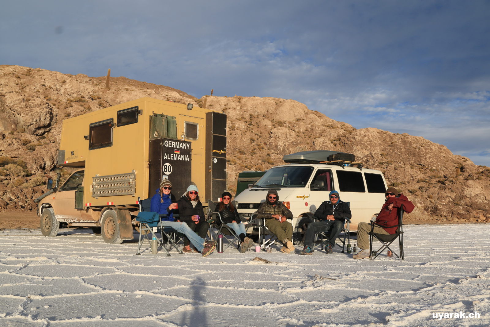 Camping bei einer kleinen Insel nicht weit der Isla del Pescado, Salar de Uyuni