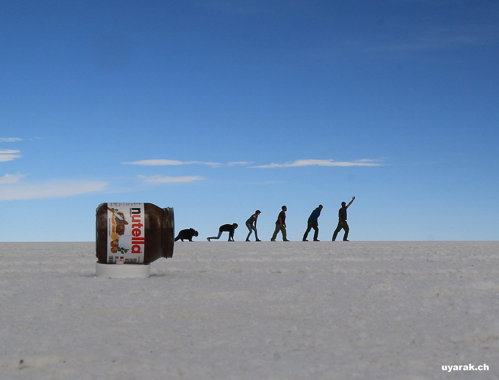 Wer kommt denn da aus dem Nutella-Glas? Salar de Uyuni, Bolivien