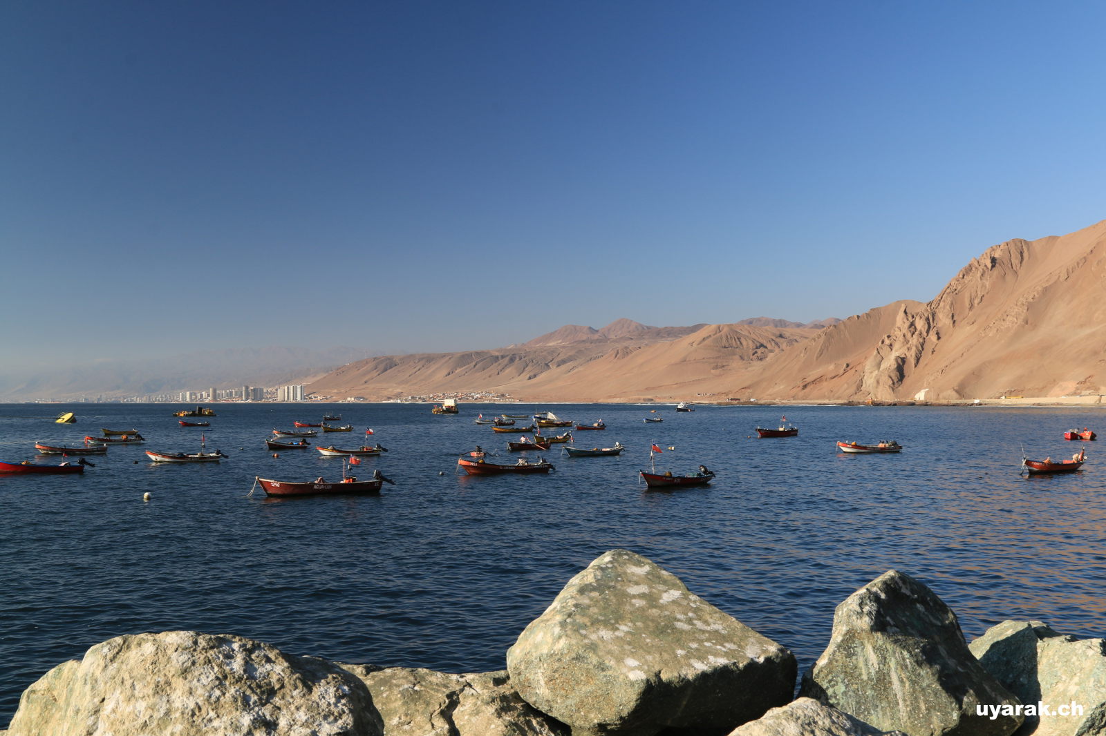 Blick von Puerto Coloso zurück nach Antofagasta, Chile