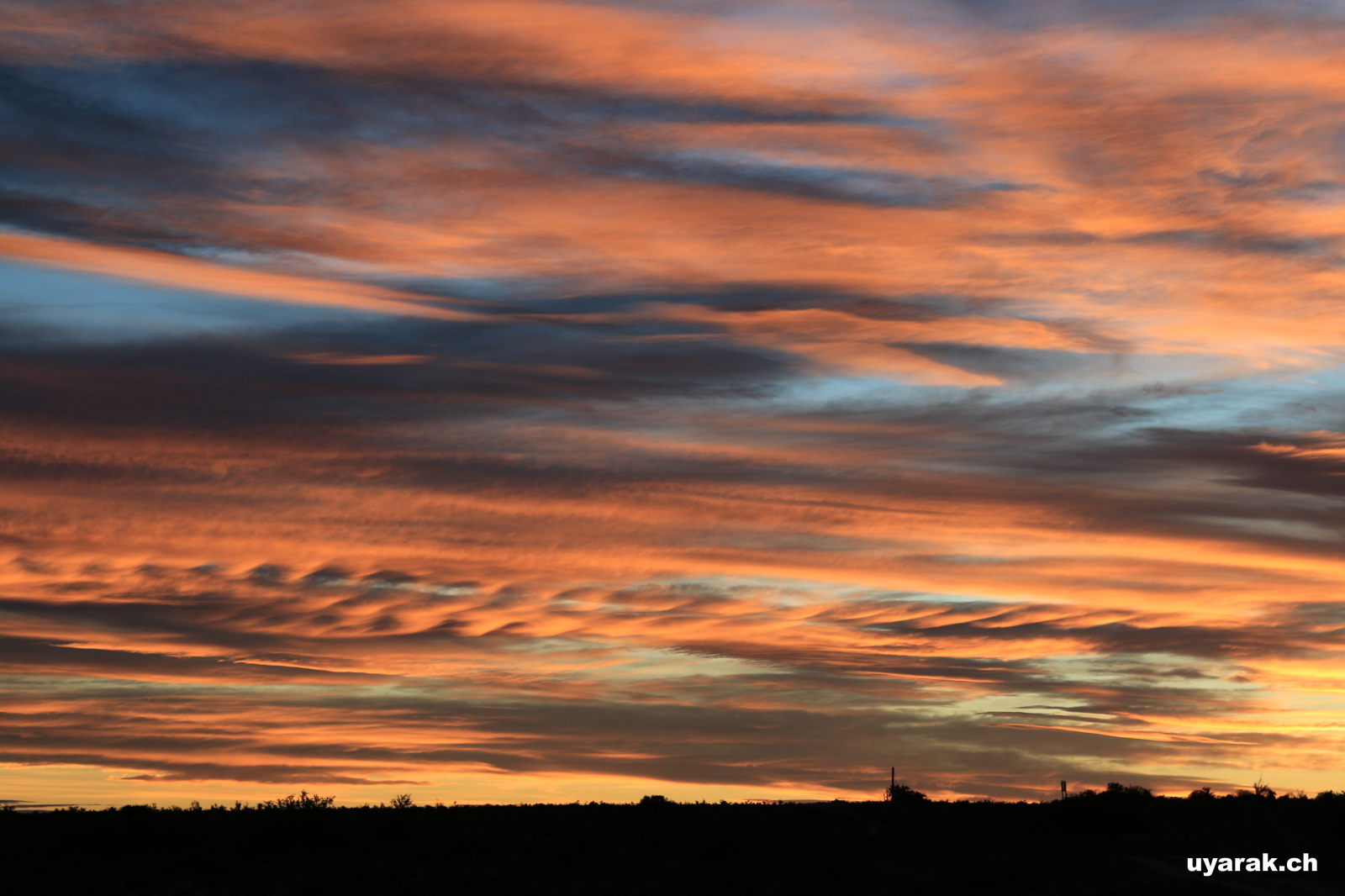 Sonnenuntergang bei Bahía Bustamente, Argentinien 