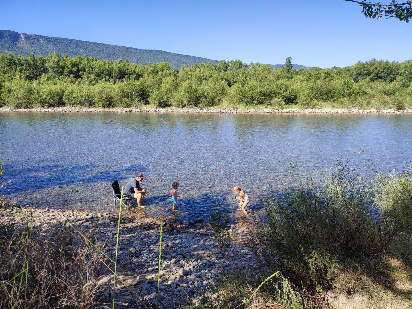 Baden im Río Aragón 